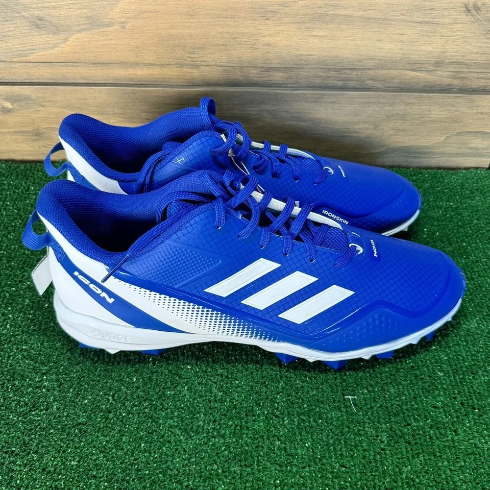 New Men's FY4440 Adidas Icon 7 MD‎ Low Molded TPU Baseball Cleats Size 15 Blue
